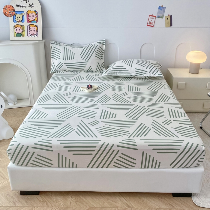 91家纺网 家纺一手货源 找家纺 帛织澜家纺 2026新款喷气12868系列纯棉印花单床笠 伯克利