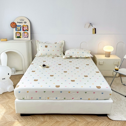 91家纺网 家纺一手货源 找家纺 帛织澜家纺 2025新款喷气12868系列纯棉印花单床笠 米洛熊