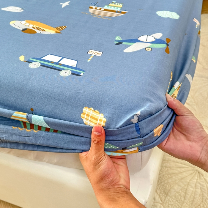 91家纺网 家纺一手货源 找家纺 帛织澜家纺 2025新款喷气12868系列纯棉印花单床笠 玩具乐园