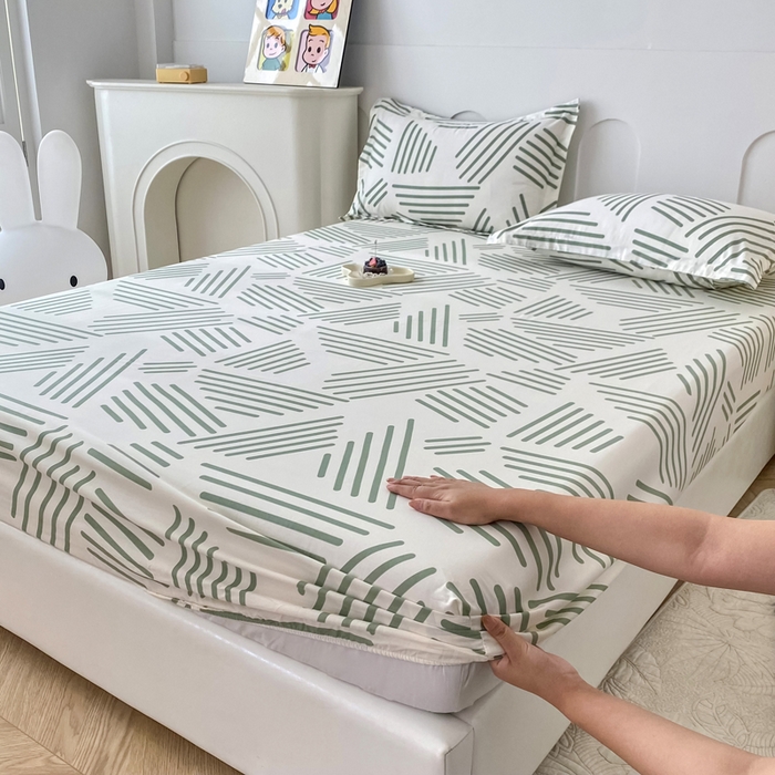 91家纺网 家纺一手货源 找家纺 帛织澜家纺 2026新款喷气12868系列纯棉印花单床笠 伯克利