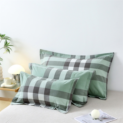 91家纺网 家纺一手货源 找家纺 （总）凌云家纺 2025新款A类全棉水洗棉单枕套反面开口信封式枕套