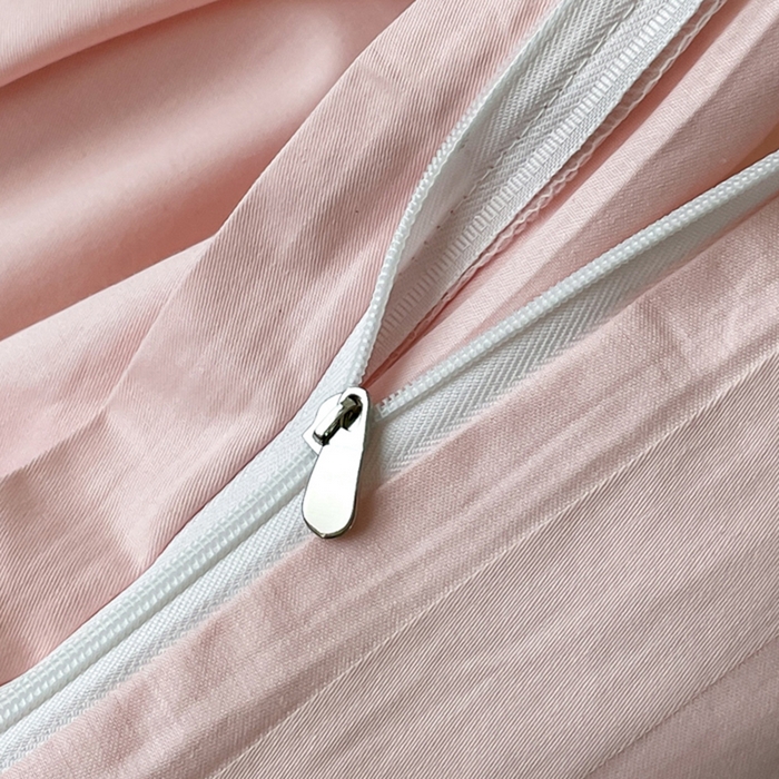 91家纺网 家纺一手货源 找家纺 蓝邻家纺 2024新款全棉60s贡缎提花轻奢四件套系列 杰西-优雅粉