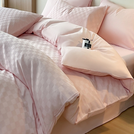 91家纺网 家纺一手货源 找家纺 （总）蓝邻家纺 2024新款全棉60s贡缎提花轻奢四件套系列