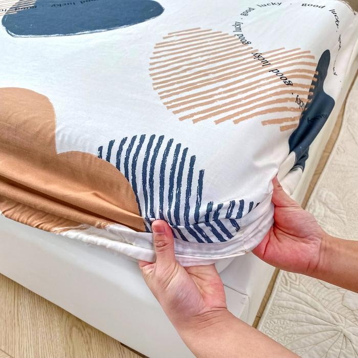 91家纺网 家纺一手货源 找家纺 帛织澜家纺 2025新款喷气12868系列纯棉印花单床笠 卡布奇诺