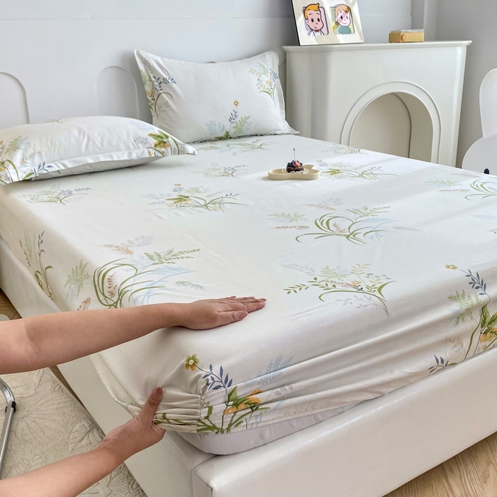 91家纺网 家纺一手货源 找家纺 帛织澜家纺 2025新款喷气12868系列纯棉印花单床笠 香草集