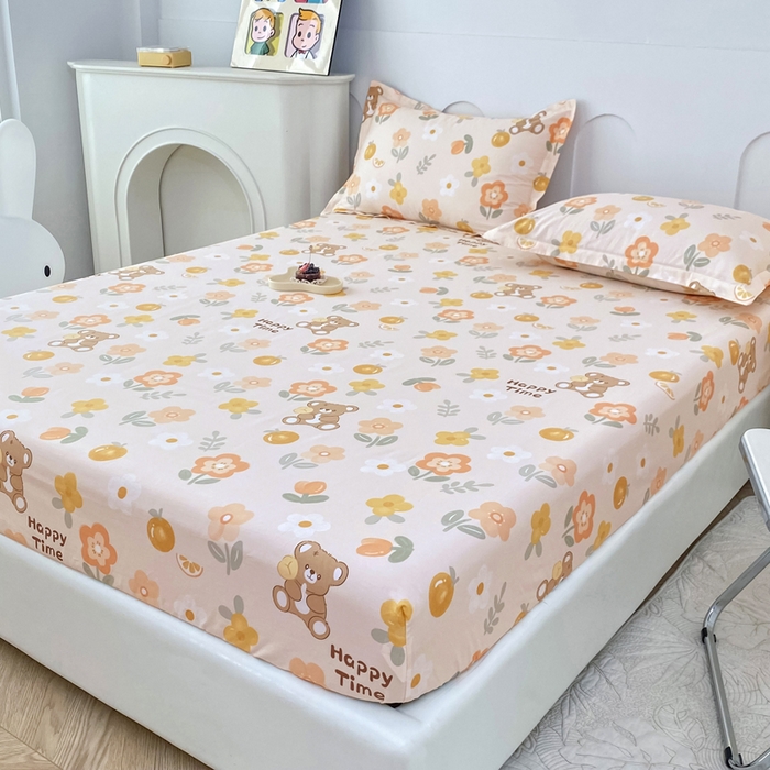 91家纺网 家纺一手货源 找家纺 帛织澜家纺 2025新款喷气12868系列纯棉印花单床笠 秋日森林