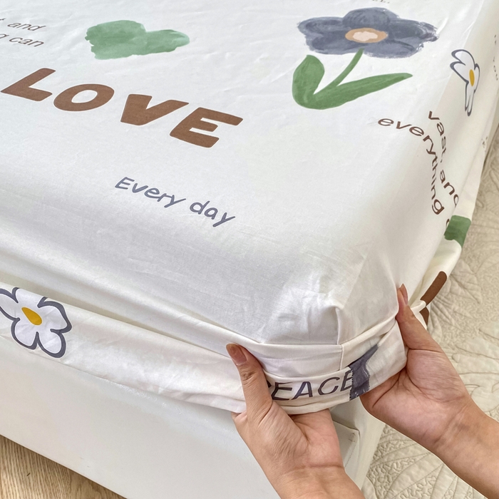 91家纺网 家纺一手货源 找家纺 帛织澜家纺 2025新款喷气12868系列纯棉印花单床笠 绿蔓