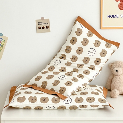 91家纺网 家纺一手货源 找家纺 （总）北鸣有鱼枕芯馆 2024新款全棉纯棉60S长绒棉儿童枕头套学生枕套卡通宝宝枕巾吸汗乳胶枕儿童可爱枕套