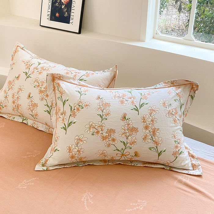 91家纺网 家纺一手货源 找家纺 家贝爱 2024春日新款A类精选高支高密水洗云锦棉四件套 悠然花开