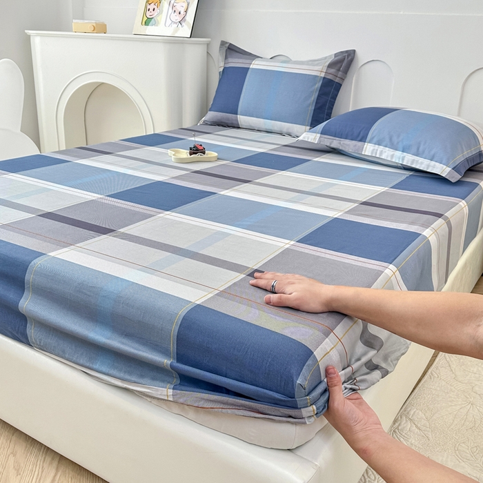 91家纺网 家纺一手货源 找家纺 帛织澜家纺 2025新款喷气12868系列纯棉印花单床笠 蒙德里