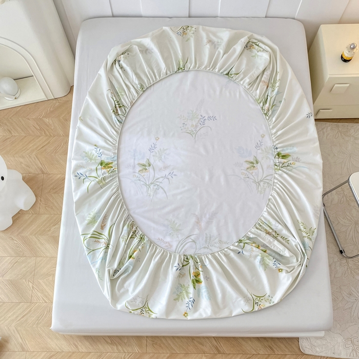 91家纺网 家纺一手货源 找家纺 帛织澜家纺 2025新款喷气12868系列纯棉印花单床笠 香草集