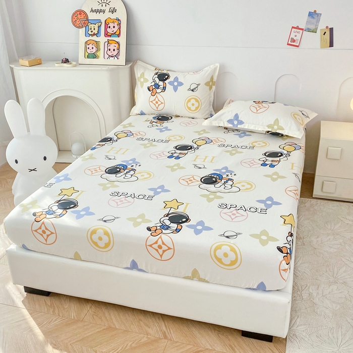 91家纺网 家纺一手货源 找家纺 帛织澜家纺 2025新款喷气12868系列纯棉印花单床笠 宇宙幻想