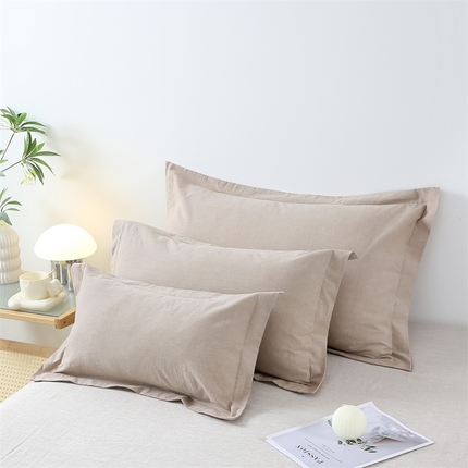 91家纺网 家纺一手货源 找家纺 （总）凌云家纺 2025新款A类全棉水洗棉单枕套反面开口信封式枕套