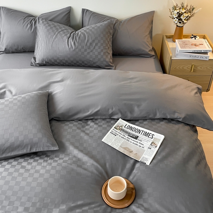 91家纺网 家纺一手货源 找家纺 （总）蓝邻家纺 2024新款全棉60s贡缎提花轻奢四件套系列