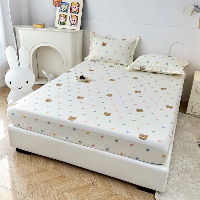 91家纺网 家纺一手货源 找家纺 帛织澜家纺 2025新款喷气12868系列纯棉印花单床笠 米洛熊