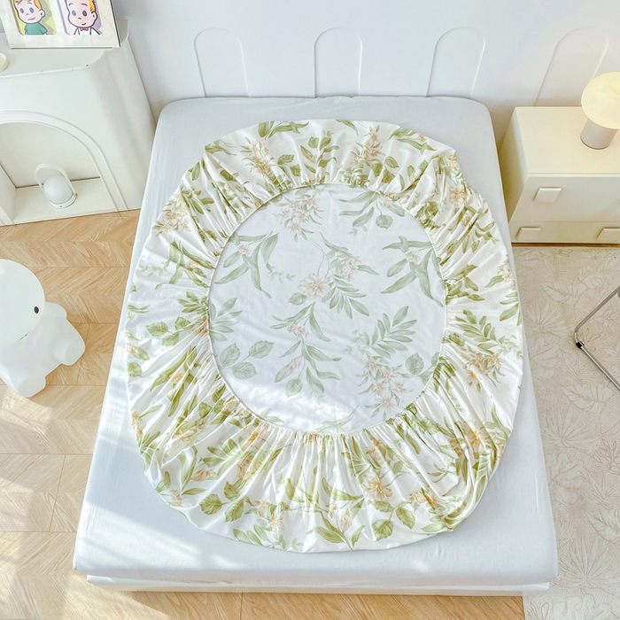 91家纺网 家纺一手货源 找家纺 帛织澜家纺 2025新款喷气12868系列纯棉印花单床笠 羽飞舞