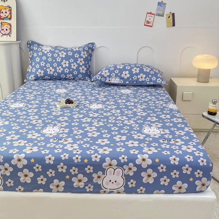 91家纺网 家纺一手货源 找家纺 帛织澜家纺 2025新款喷气12868系列纯棉印花单床笠 洛可可