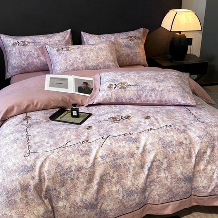 91家纺网 家纺一手货源 找家纺 （总）2024新款轻奢复古风阳绒磨毛雅棉刺绣系列四件套