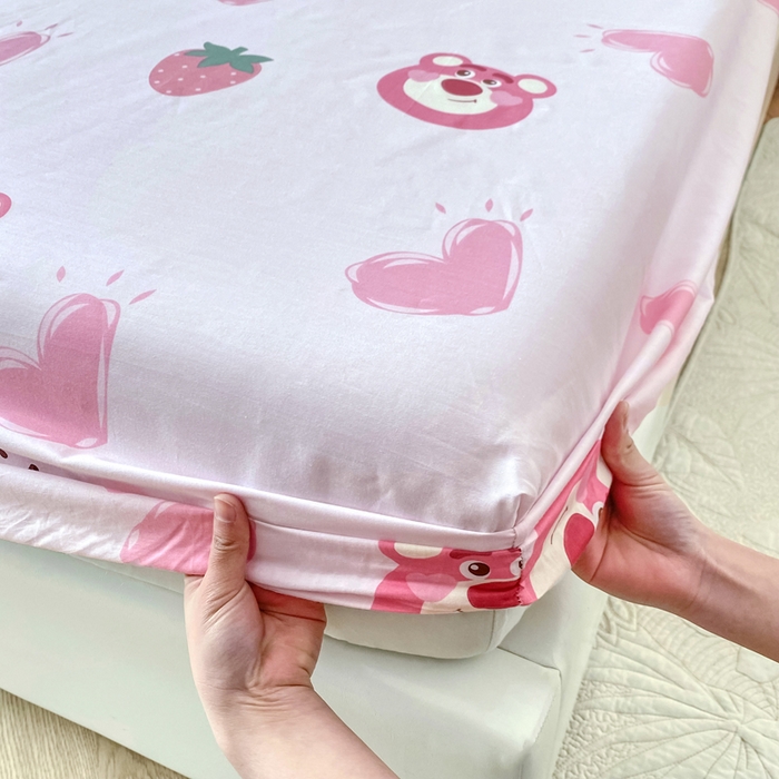 91家纺网 家纺一手货源 找家纺 帛织澜家纺 2025新款喷气12868系列纯棉印花单床笠 甜心乐园