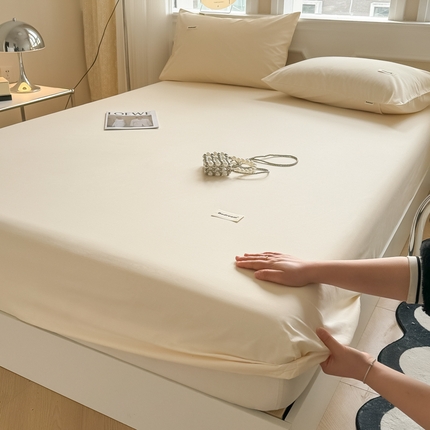 91家纺网 家纺一手货源 找家纺 （总）眠博士 2024新款全棉40支简约加厚纯色单品系列-单床笠