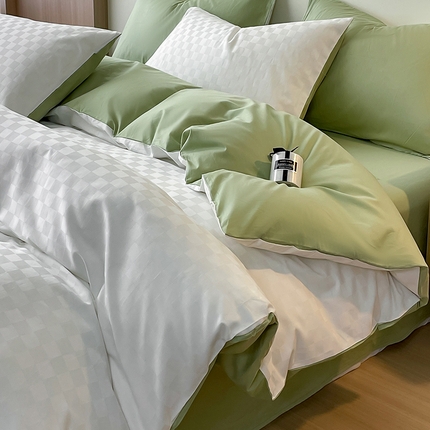 91家纺网 家纺一手货源 找家纺 （总）蓝邻家纺 2024新款全棉60s贡缎提花轻奢四件套系列