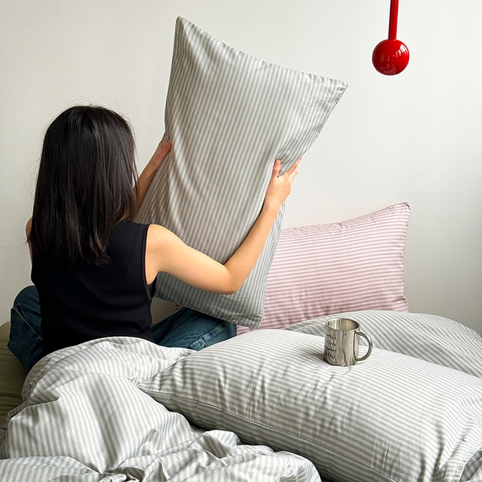 91家纺网 家纺一手货源 找家纺 窝米 2024新款13370全棉极简风四件套系列 莫妮绿