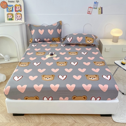 帛织澜家纺 2026新款喷气12868系列纯棉印花单床笠 多米熊