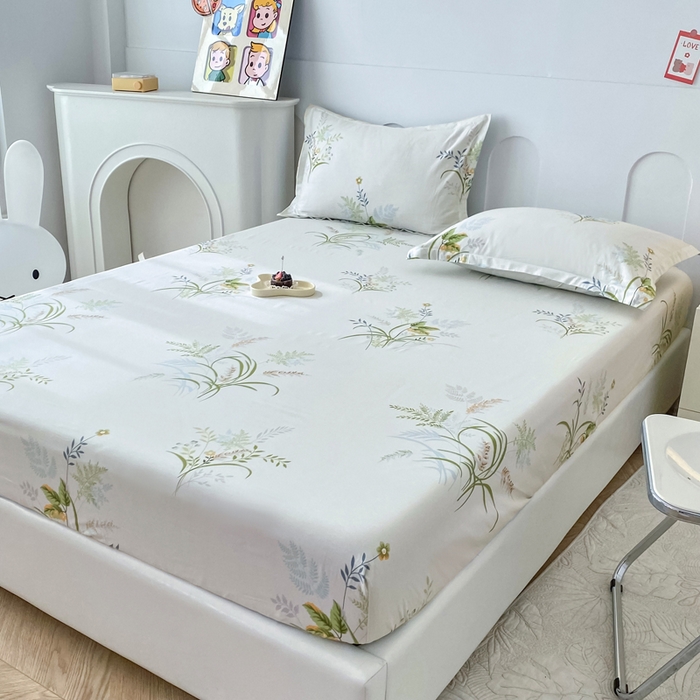 91家纺网 家纺一手货源 找家纺 帛织澜家纺 2025新款喷气12868系列纯棉印花单床笠 香草集