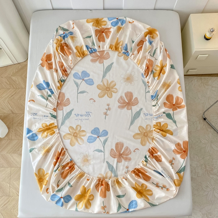 91家纺网 家纺一手货源 找家纺 帛织澜家纺 2026新款喷气12868系列纯棉印花单床笠 芙蓉出水