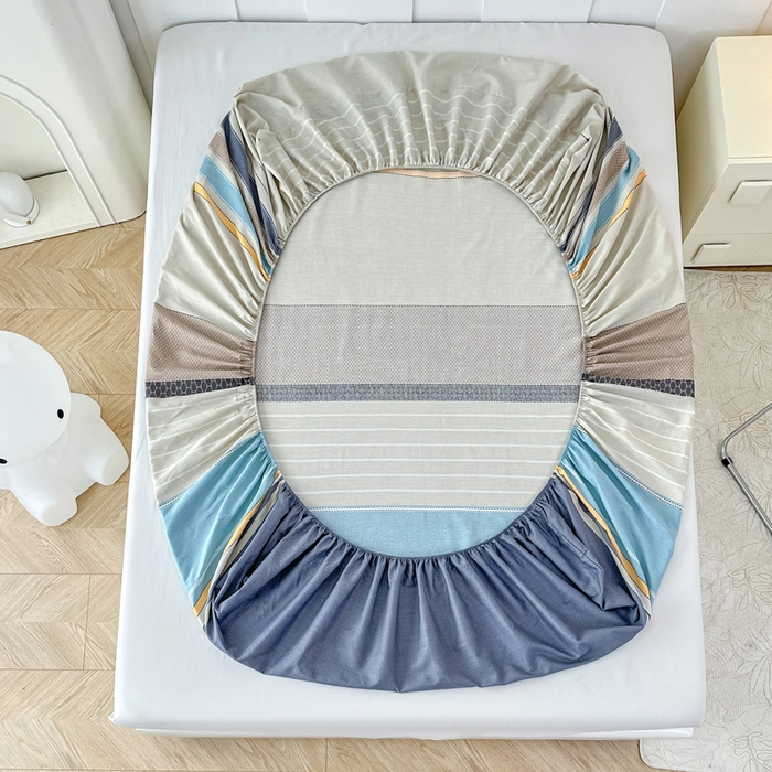 91家纺网 家纺一手货源 找家纺 帛织澜家纺 2025新款喷气12868系列纯棉印花单床笠 莫兰迪