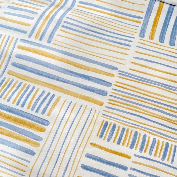 91家纺网 家纺一手货源 找家纺 帛织澜家纺 2025新款喷气12868系列纯棉印花单床笠 条纹时代