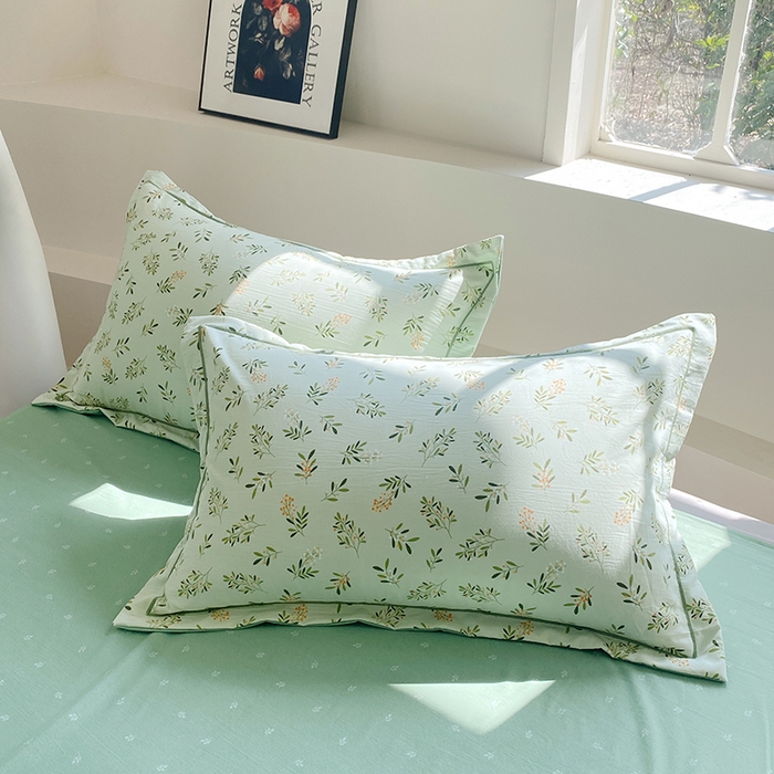 91家纺网 家纺一手货源 找家纺 家贝爱 2024春日新款A类精选高支高密水洗云锦棉四件套 春意