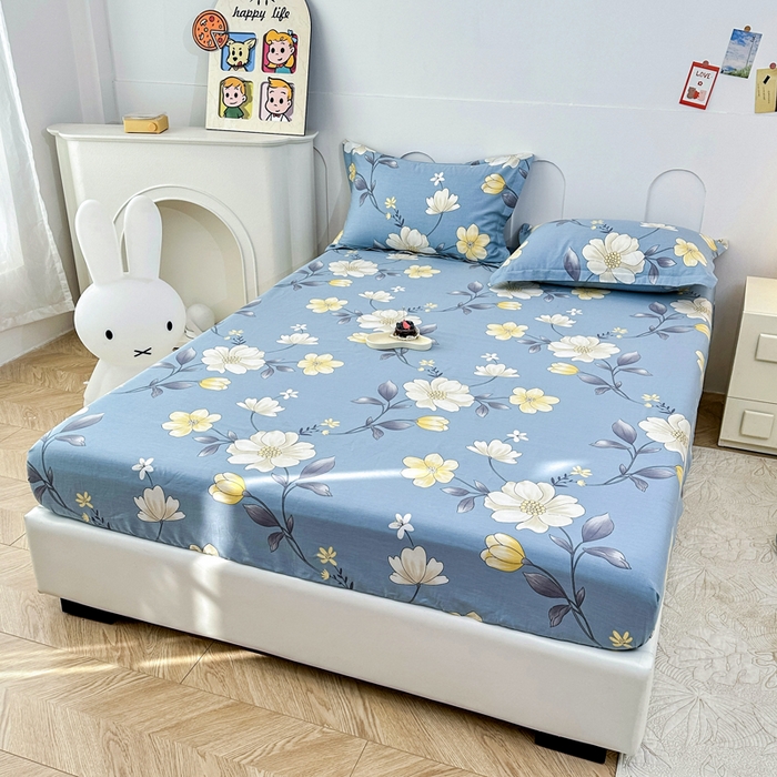 91家纺网 家纺一手货源 找家纺 帛织澜家纺 2026新款喷气12868系列纯棉印花单床笠 国色添香