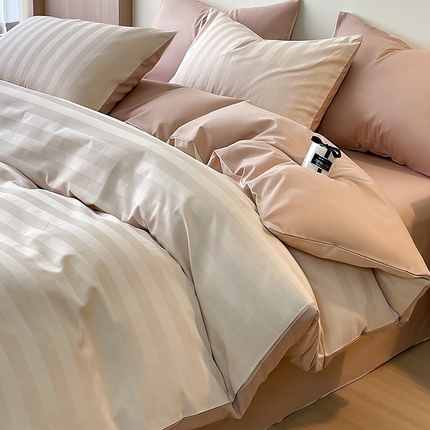 91家纺网 家纺一手货源 找家纺 （总）蓝邻家纺 2024新款全棉60s贡缎提花轻奢四件套系列