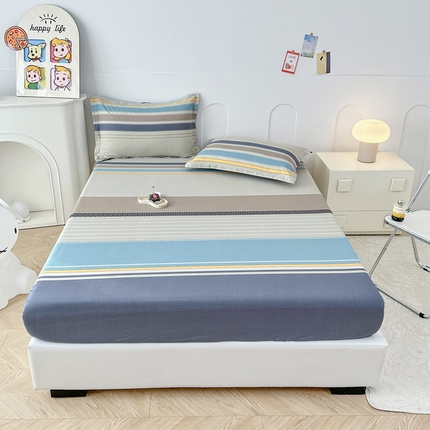 帛织澜家纺 2025新款喷气12868系列纯棉印花单床笠 莫兰迪