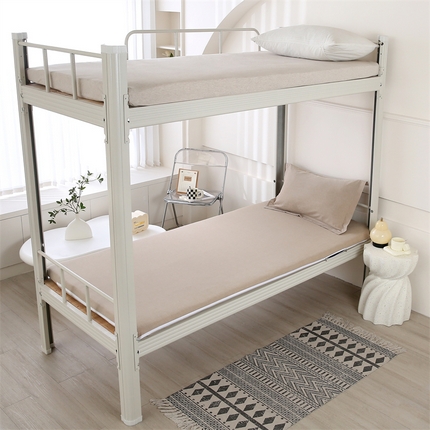 91家纺网 家纺一手货源 找家纺 凌云家纺 2025新款A类全棉水洗棉床垫套三件套四件套学生宿舍 卡其