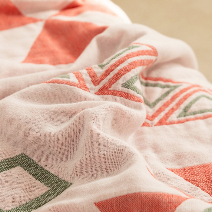 91家纺网 家纺一手货源 找家纺 朴尔家纺-毛巾被 2024新款波西米亚风全棉四层纱布毛巾被 莱茵河畔