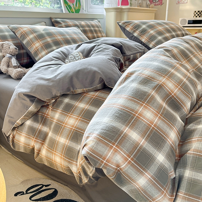 91家纺网 家纺一手货源 找家纺 琪格格纺织 2024新款40支13372纯棉良品系列四件套 洛卡灰