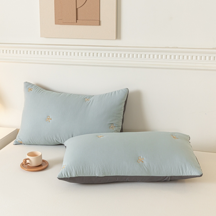 91家纺网 家纺一手货源 找家纺 梦初语 2024新款刺绣小竺棉大豆夏被 蝴蝶结-灰