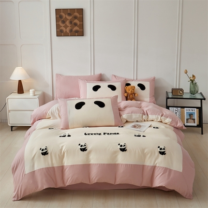 91家纺网 家纺一手货源 找家纺 （总）盛秋家纺 2025新款云朵棉毛巾绣四件套-哈尼