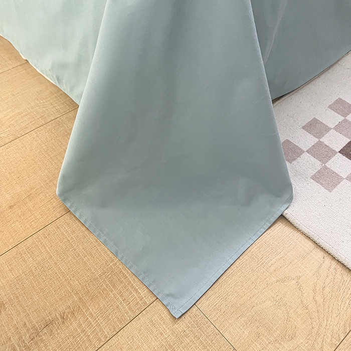 91家纺网 家纺一手货源 找家纺 琪格格纺织 2024新款40支13372纯棉良品系列四件套 简兮绿