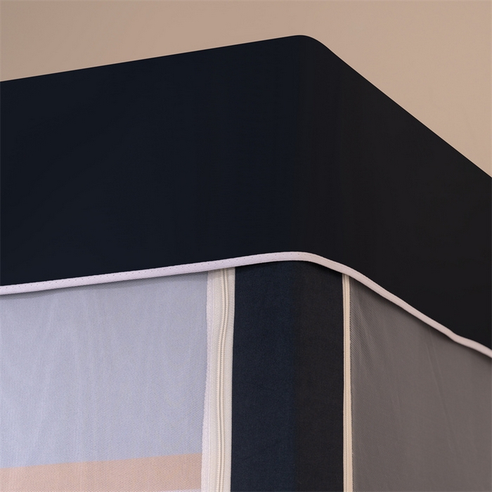 91家纺网 家纺一手货源 找家纺 新太阳蚊帐 2025新款涂层遮光防蚊款学生床帘 黄格子眼镜狗