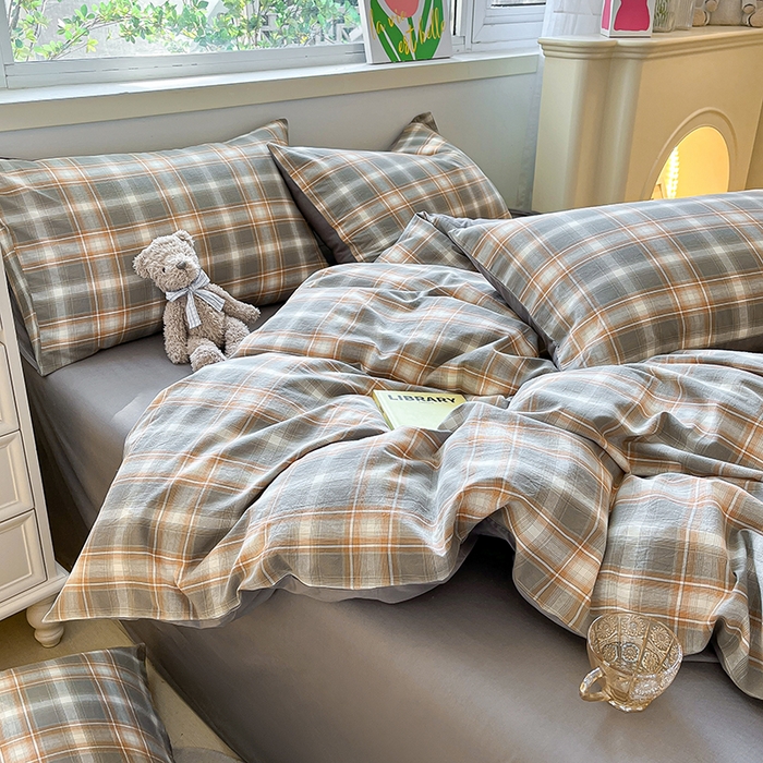 91家纺网 家纺一手货源 找家纺 琪格格纺织 2024新款40支13372纯棉良品系列四件套 洛卡灰