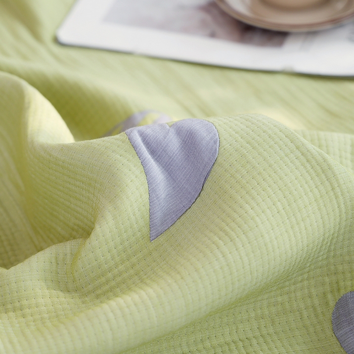 91家纺网 家纺一手货源 找家纺 朴尔家纺-毛巾被 2024新款柔绵绵风贝壳针复合工艺六层纱布毛巾被盖毯 心叶-绿