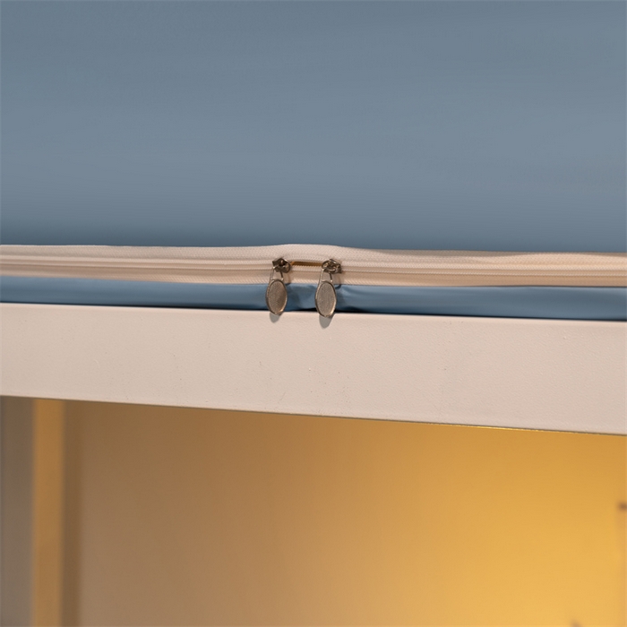 91家纺网 家纺一手货源 找家纺 新太阳蚊帐 2025新款涂层遮光防蚊款学生床帘 纯色涂银款浅蓝色