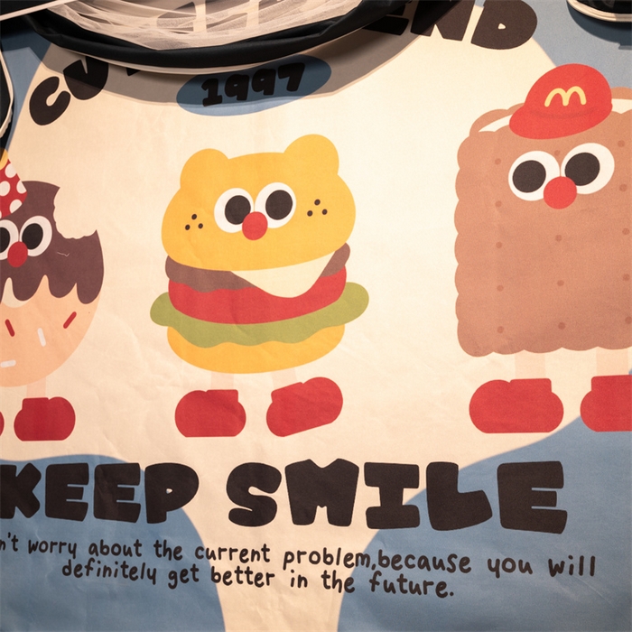 91家纺网 家纺一手货源 找家纺 新太阳蚊帐 2025新款涂层遮光防蚊款学生床帘 汉堡曲奇甜甜圈