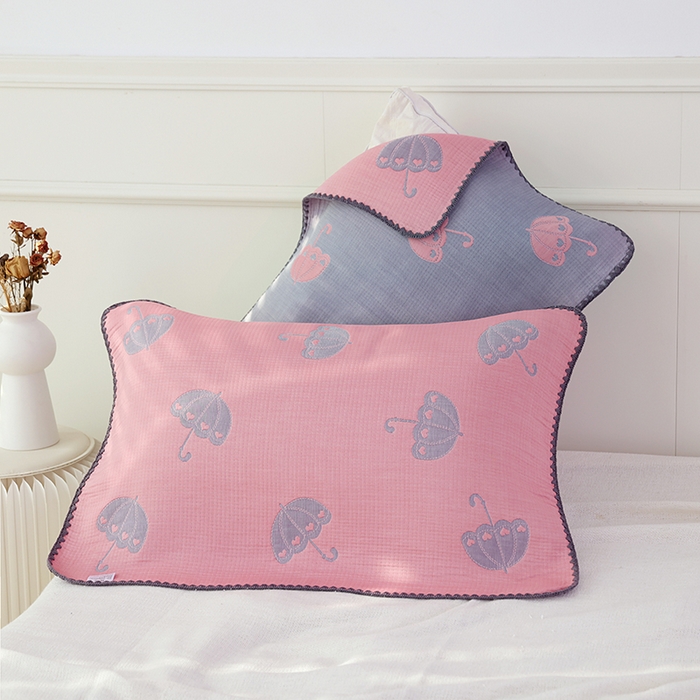 91家纺网 家纺一手货源 找家纺 （总）朴尔家纺-毛巾被 2024新款柔绵绵风贝壳针复合工艺六层纱布枕巾