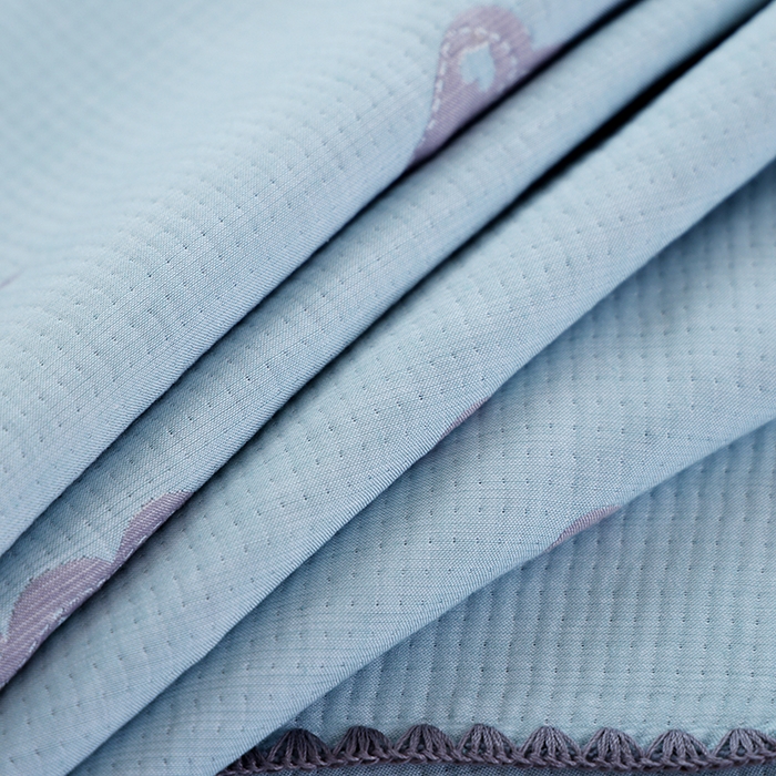 91家纺网 家纺一手货源 找家纺 朴尔家纺-毛巾被 2024新款柔绵绵风贝壳针复合工艺六层纱布枕巾 晨雨-蓝枕巾