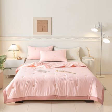 梦初语 2024新款刺绣小竺棉大豆夏被 蝴蝶结-玉