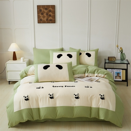 91家纺网 家纺一手货源 找家纺 （总）盛秋家纺 2025新款云朵棉毛巾绣四件套-哈尼